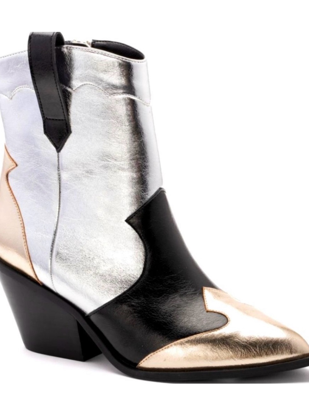 Hey girl by Corkeys Metallic Silver, Black & Rose Gold Western Ankle Boots